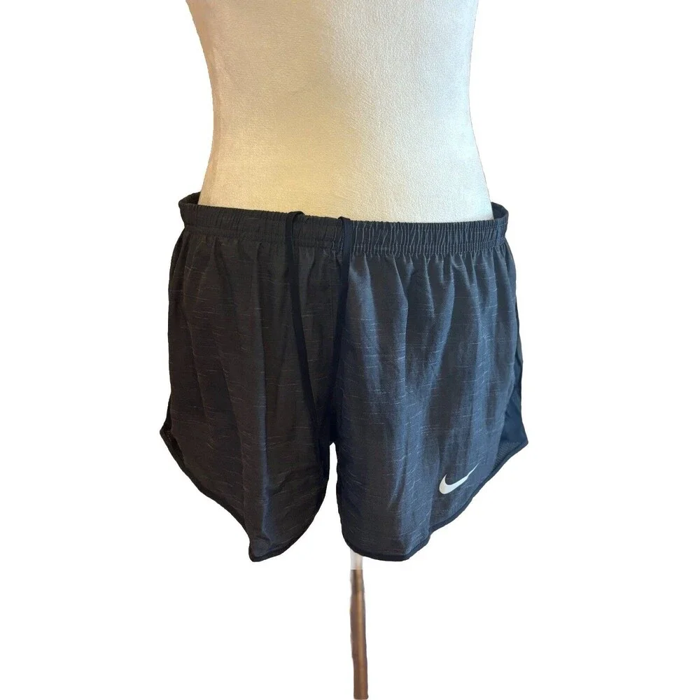 Nike Women's L Dri-Fit Running Shorts Gray Lined Drawstring NWT Athletic